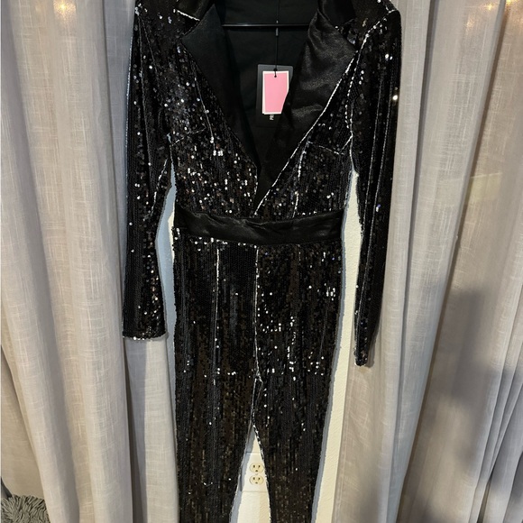 Black sequins jumpsuit - Picture 3 of 7